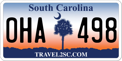 SC license plate OHA498