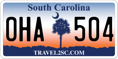 SC license plate OHA504
