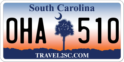 SC license plate OHA510