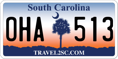 SC license plate OHA513