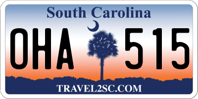 SC license plate OHA515