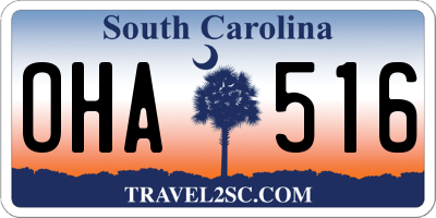 SC license plate OHA516