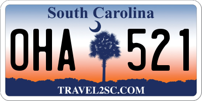 SC license plate OHA521
