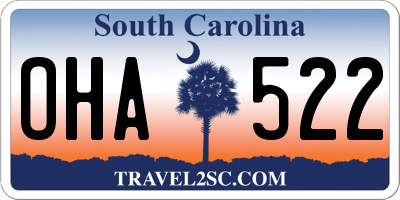 SC license plate OHA522