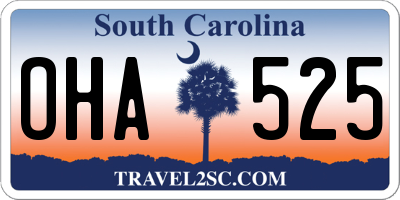 SC license plate OHA525