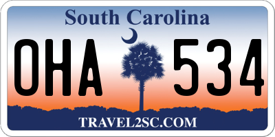 SC license plate OHA534