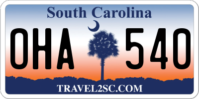 SC license plate OHA540