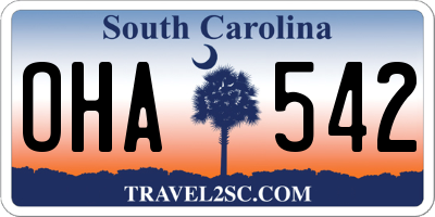 SC license plate OHA542