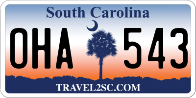 SC license plate OHA543