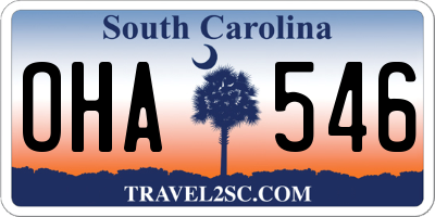 SC license plate OHA546