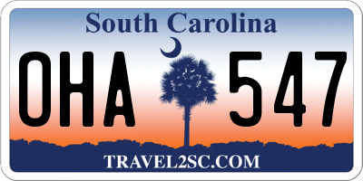 SC license plate OHA547
