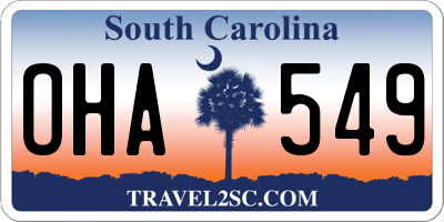 SC license plate OHA549