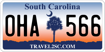 SC license plate OHA566
