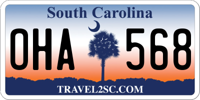 SC license plate OHA568