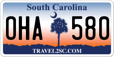 SC license plate OHA580
