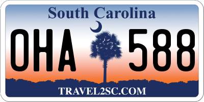 SC license plate OHA588