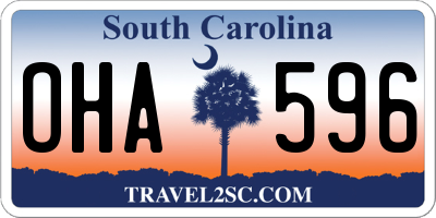 SC license plate OHA596
