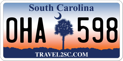 SC license plate OHA598