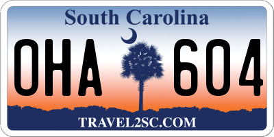 SC license plate OHA604