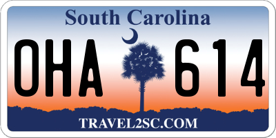 SC license plate OHA614