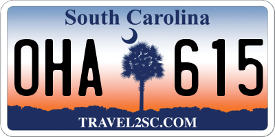 SC license plate OHA615