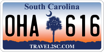 SC license plate OHA616