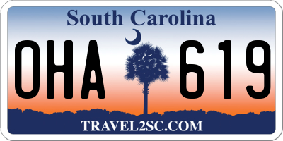 SC license plate OHA619