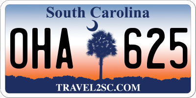 SC license plate OHA625