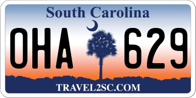 SC license plate OHA629
