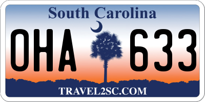 SC license plate OHA633