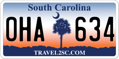 SC license plate OHA634