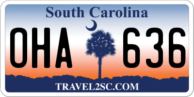 SC license plate OHA636