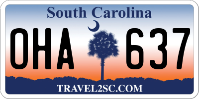 SC license plate OHA637