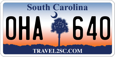 SC license plate OHA640