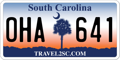 SC license plate OHA641