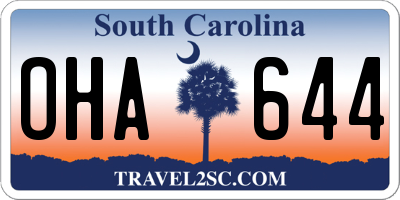 SC license plate OHA644
