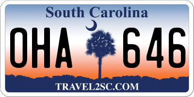 SC license plate OHA646