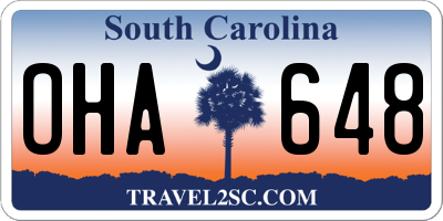 SC license plate OHA648