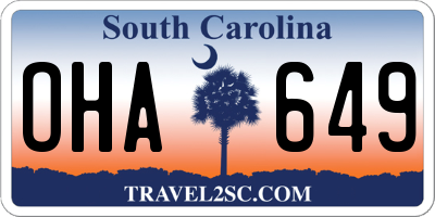 SC license plate OHA649