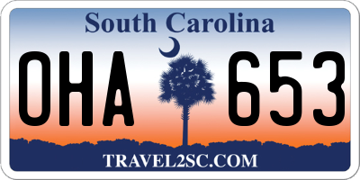 SC license plate OHA653