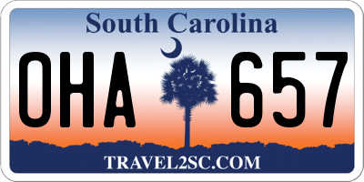 SC license plate OHA657