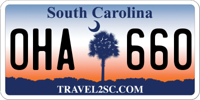 SC license plate OHA660