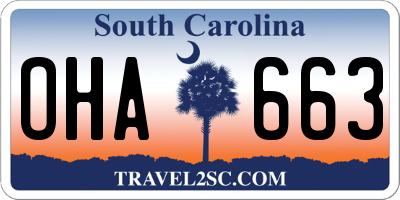 SC license plate OHA663