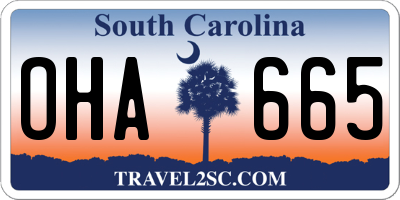 SC license plate OHA665