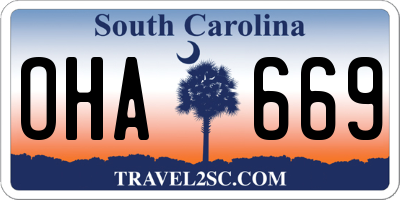 SC license plate OHA669
