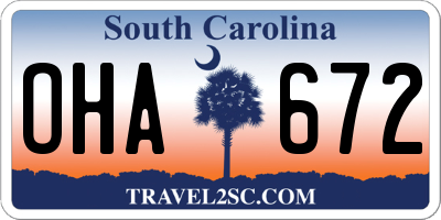 SC license plate OHA672