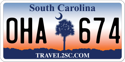 SC license plate OHA674