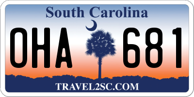 SC license plate OHA681