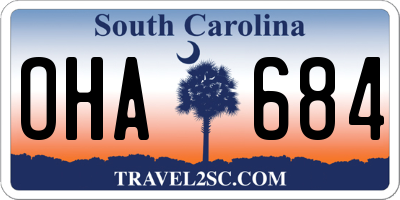 SC license plate OHA684