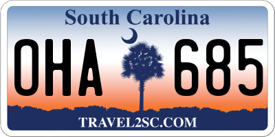 SC license plate OHA685